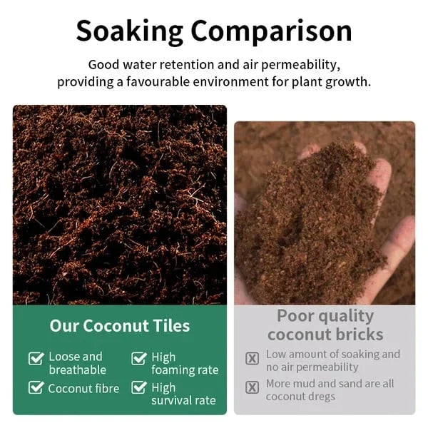 EcoBloom™ Cărămizi de cocos organice pentru plante