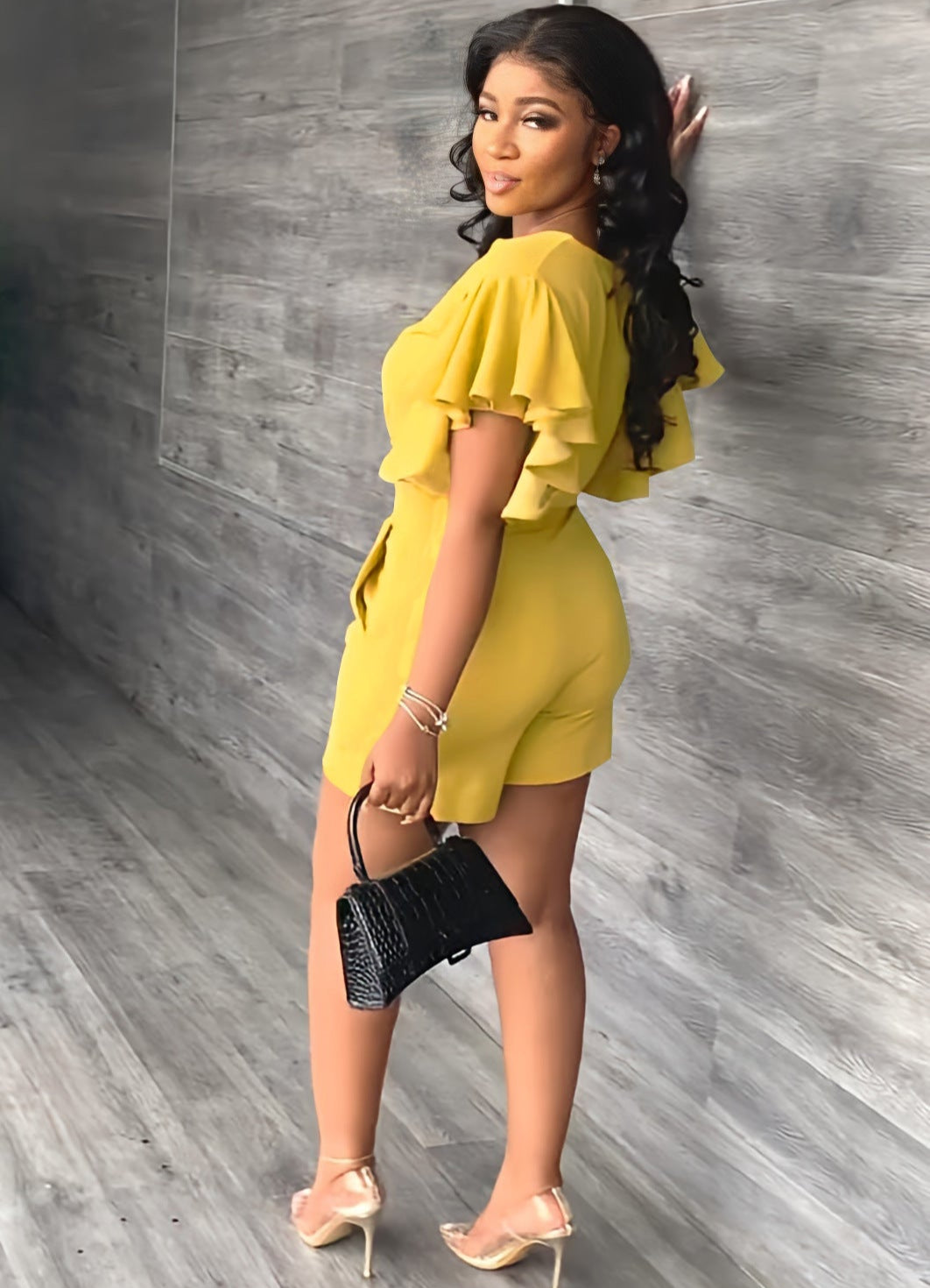 Erika Borghi™ Set de vară cu top și pantaloni scurți cu decolteu în V