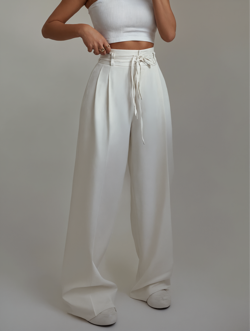 Eva Alberto™ Pantaloni largi cu talie înaltă