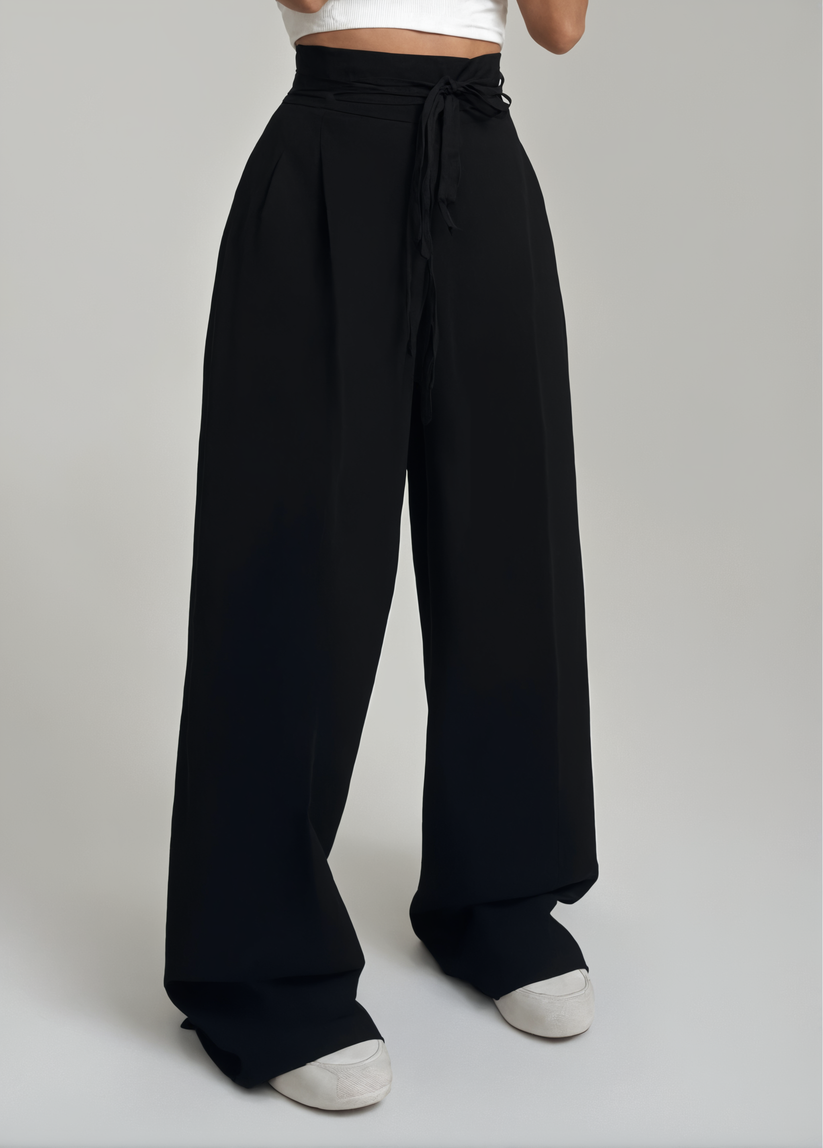 Eva Alberto™ Pantaloni largi cu talie înaltă