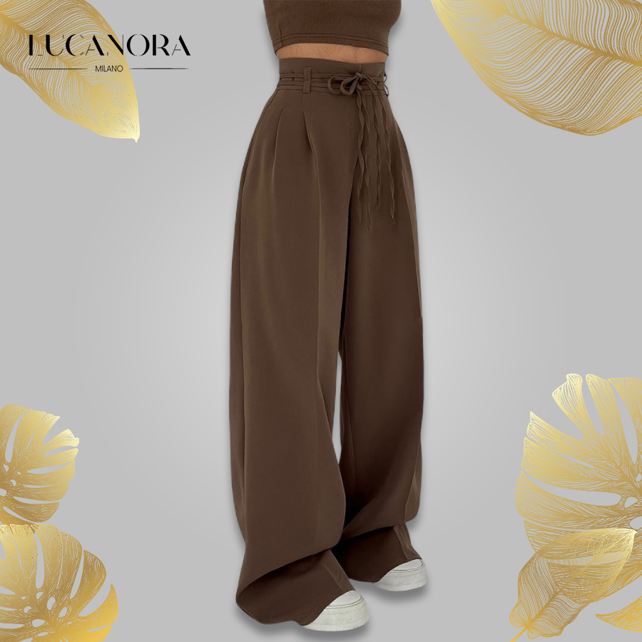 Eva Alberto™ Pantaloni largi cu talie înaltă