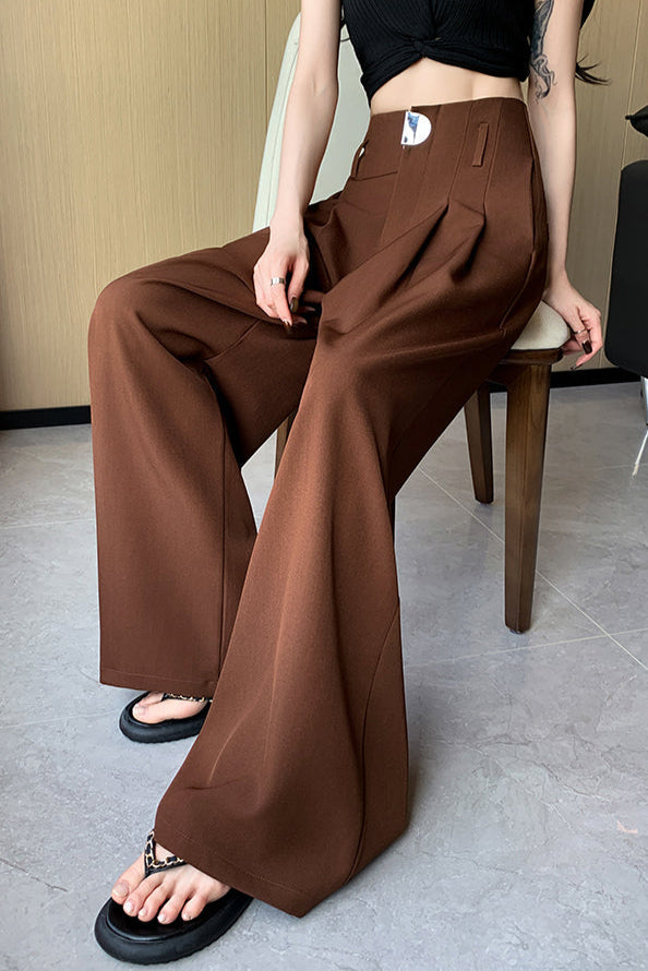 Milena Maniaci™ Pantaloni cu talie înaltă și picioare late