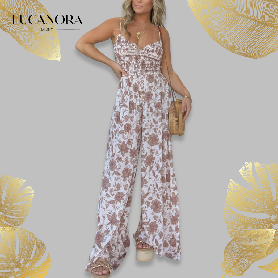 Solange Grieco™ Salopetă florală cu picioare largi