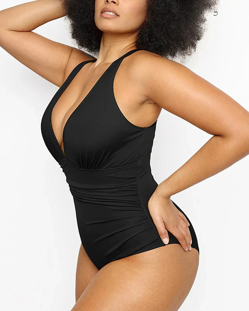 SwimWave™ Costum de baie cu decolteu în V