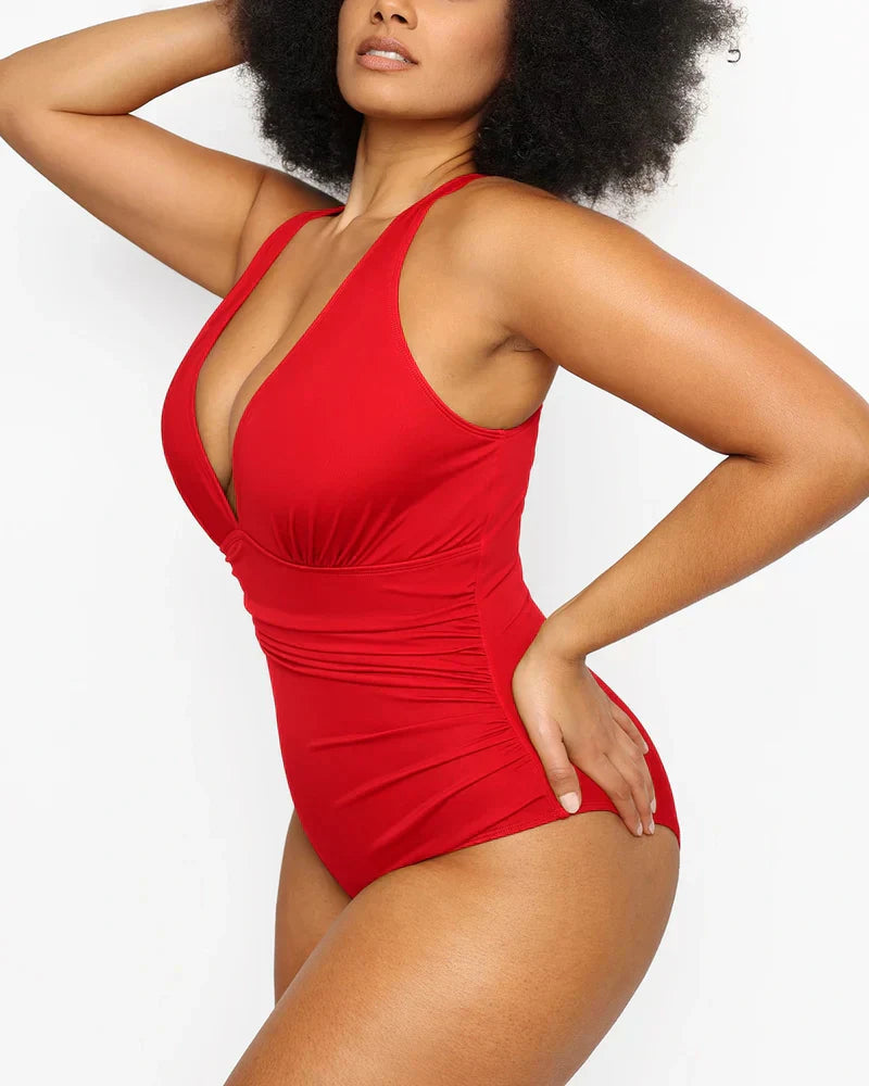 SwimWave™ Costum de baie cu decolteu în V
