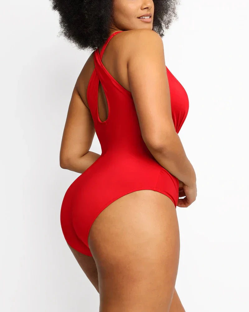 SwimWave™ Costum de baie cu decolteu în V