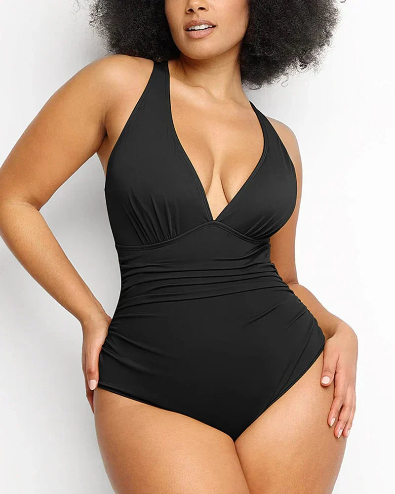 SwimWave™ Costum de baie cu decolteu în V