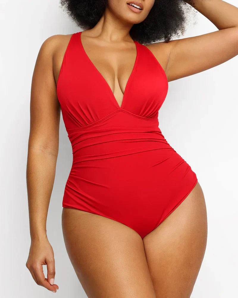 SwimWave™ Costum de baie cu decolteu în V