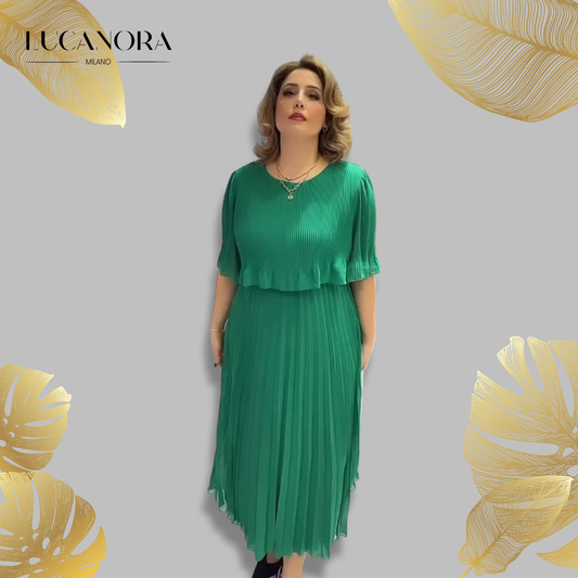 Amanda Hogan™ Rochie elegantă cu mâneci pe jumătate și decolteu rotund