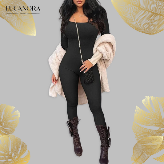 Ariana Ray™ Salopetă modelatoare cu mâneci lungi