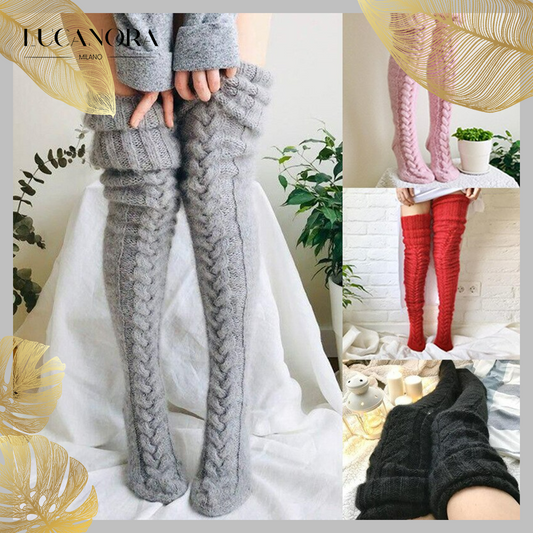 Aveline™ Șosete de lână tricotate înalte
