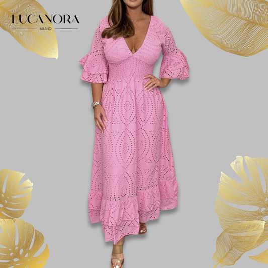 Brigitte Rome™ Rochie cu decolteu în V cu model floral