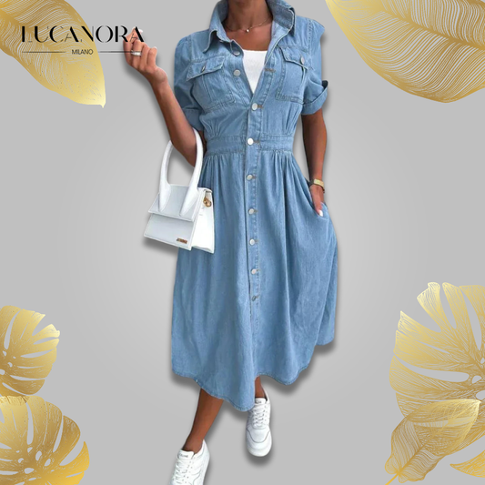 Brooklynn™ Rochie casual din denim cu buzunare