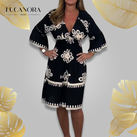 CrownFlower™️ Rochie cu decolteu în V