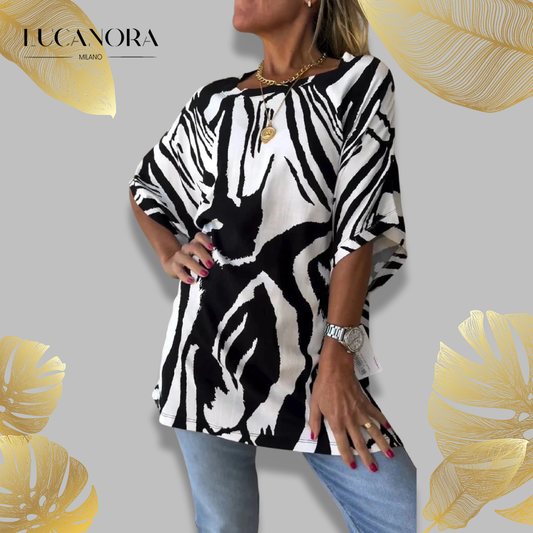 Danica Woodward™ Tricou de vară cu mâneci scurte și imprimeu