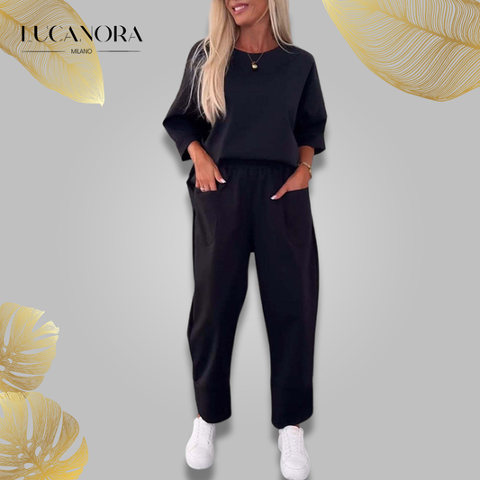 Emmie Moreau™ Set de bluză și pantaloni cu buzunare