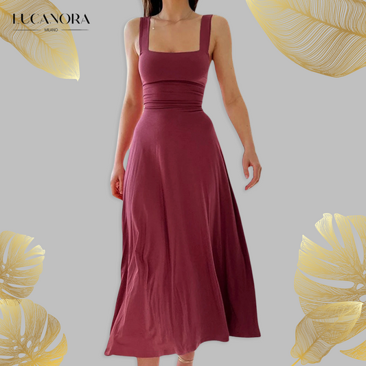 Jasmine™️ Rochie midi cu bretele late