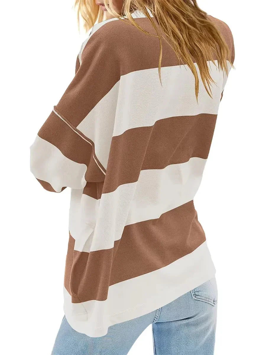 Keira™ Cămașă vintage oversize cu dungi