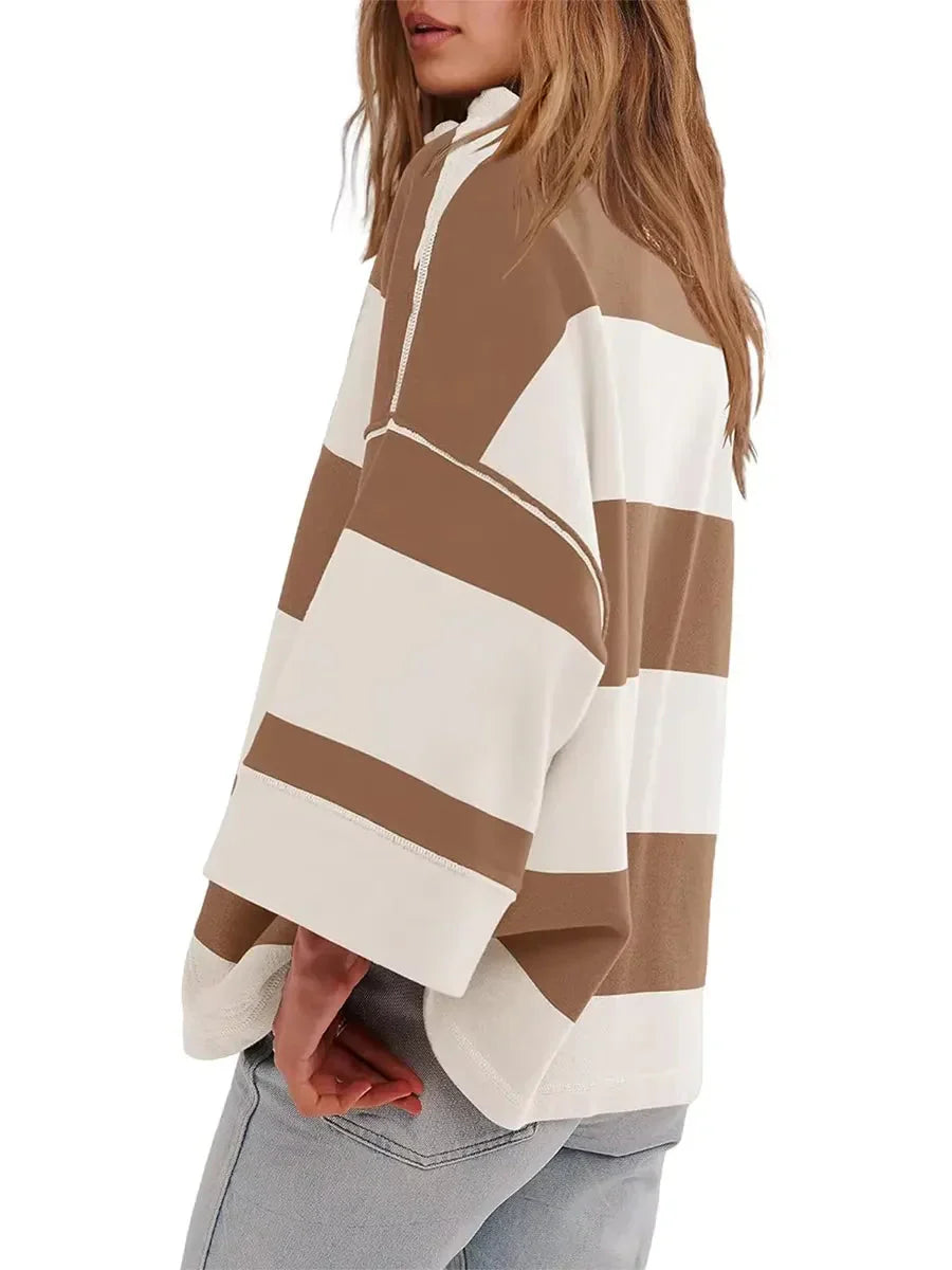 Keira™ Cămașă vintage oversize cu dungi