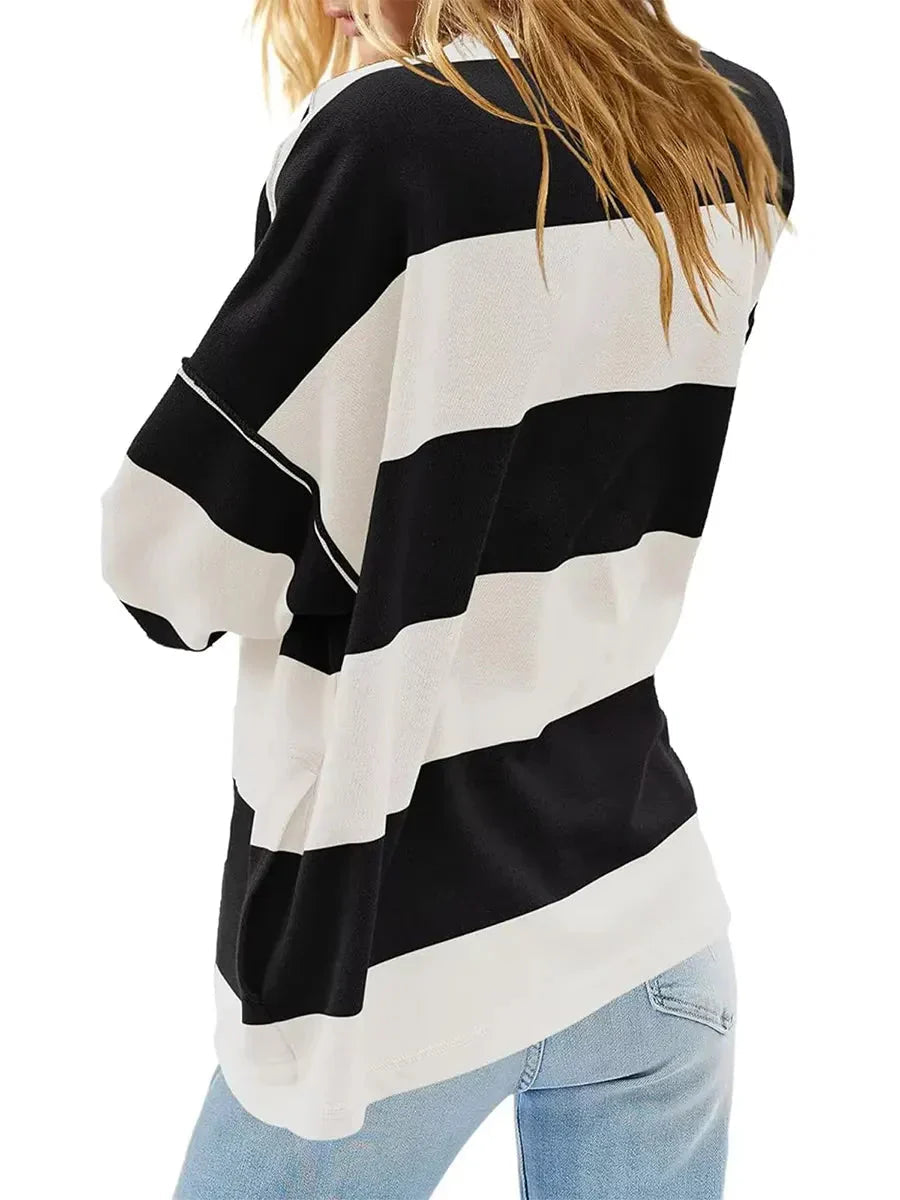 Keira™ Cămașă vintage oversize cu dungi