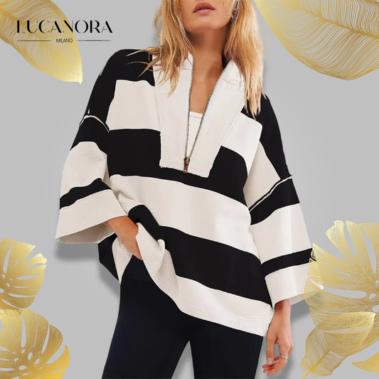 Keira™ Cămașă vintage oversize cu dungi