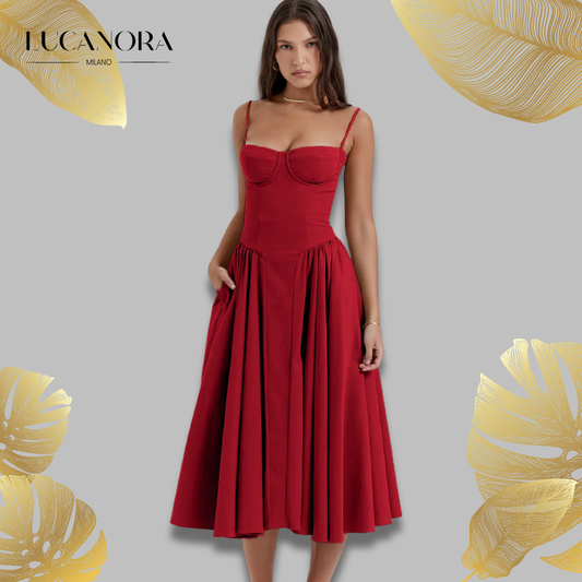 Liane Vincent™️ Rochie midi cu croi tip corset