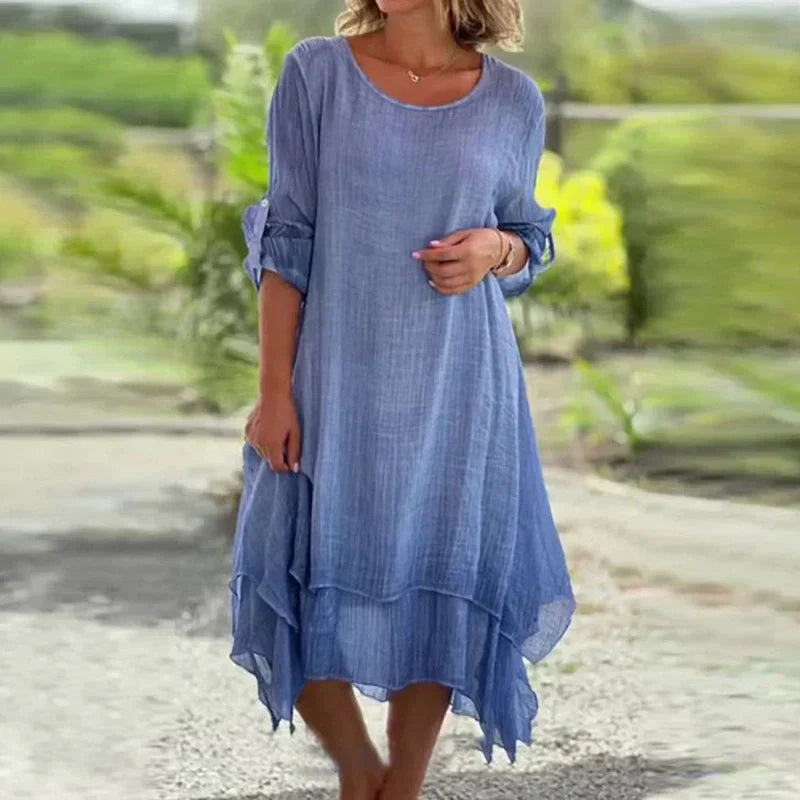 Lisa Vincenzo™ Rochie elegantă cu decolteu rotund și croială lejeră