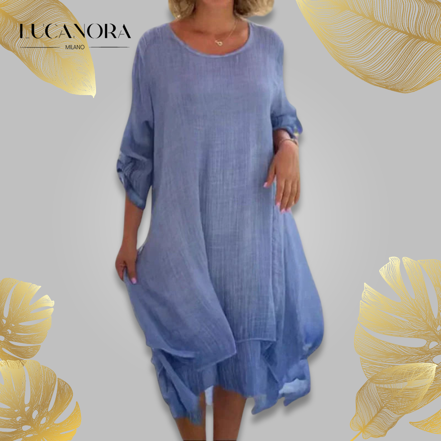 Lisa Vincenzo™ Rochie elegantă cu decolteu rotund și croială lejeră