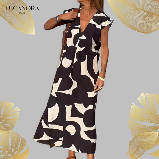 Maura Milano™️ Rochie minimalistă cu decolteu în V