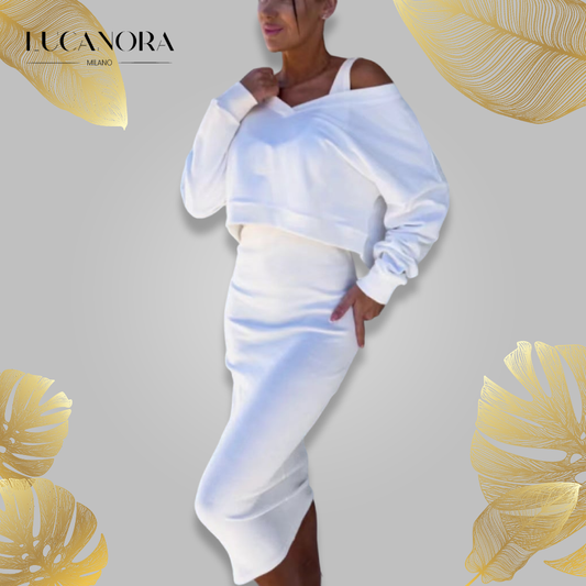 Milana Volta™ Set rochie și hanorac cu decolteu în V