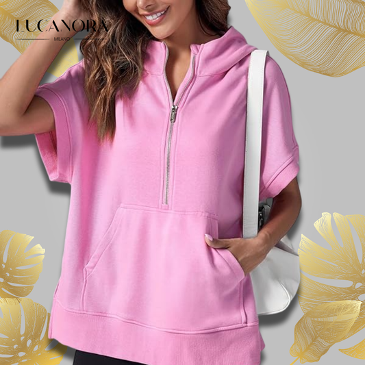 Molly™ Cămașă casual supradimensionată cu jumătate de fermoar