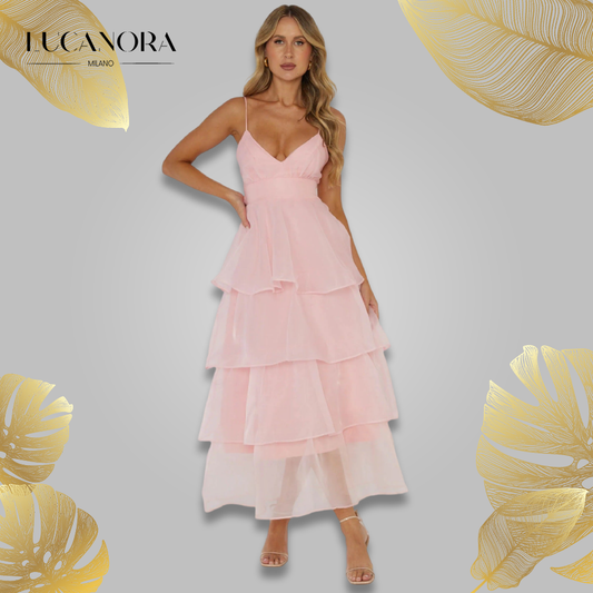 Nina Vidal™ Rochie maxi cu volane