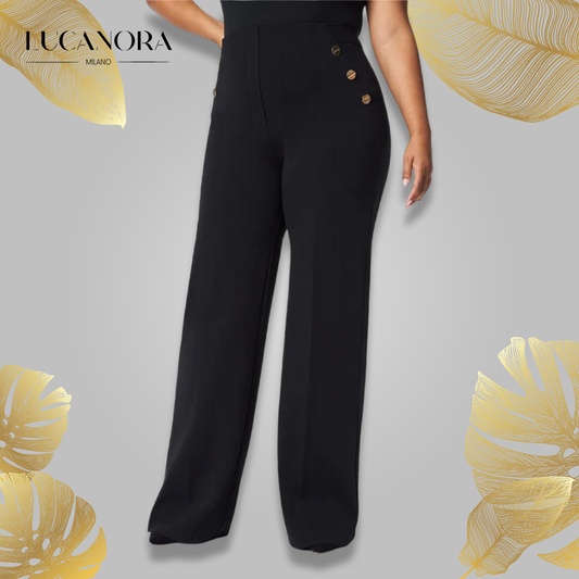 Ramona Cala™ Pantaloni cu picior larg cu buton pentru controlul abdomenuluia