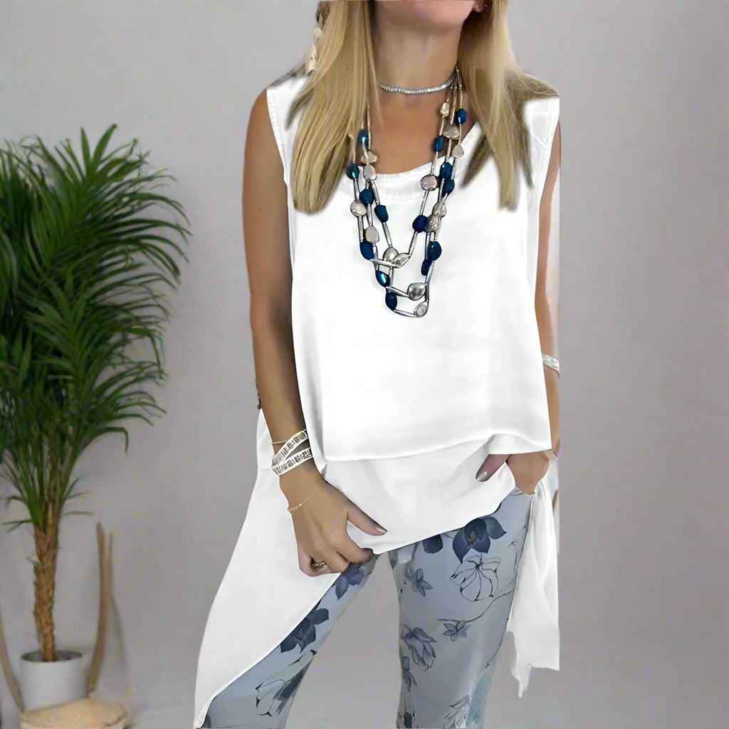 Rina Lizzio™ Tricou lung monocrom casual