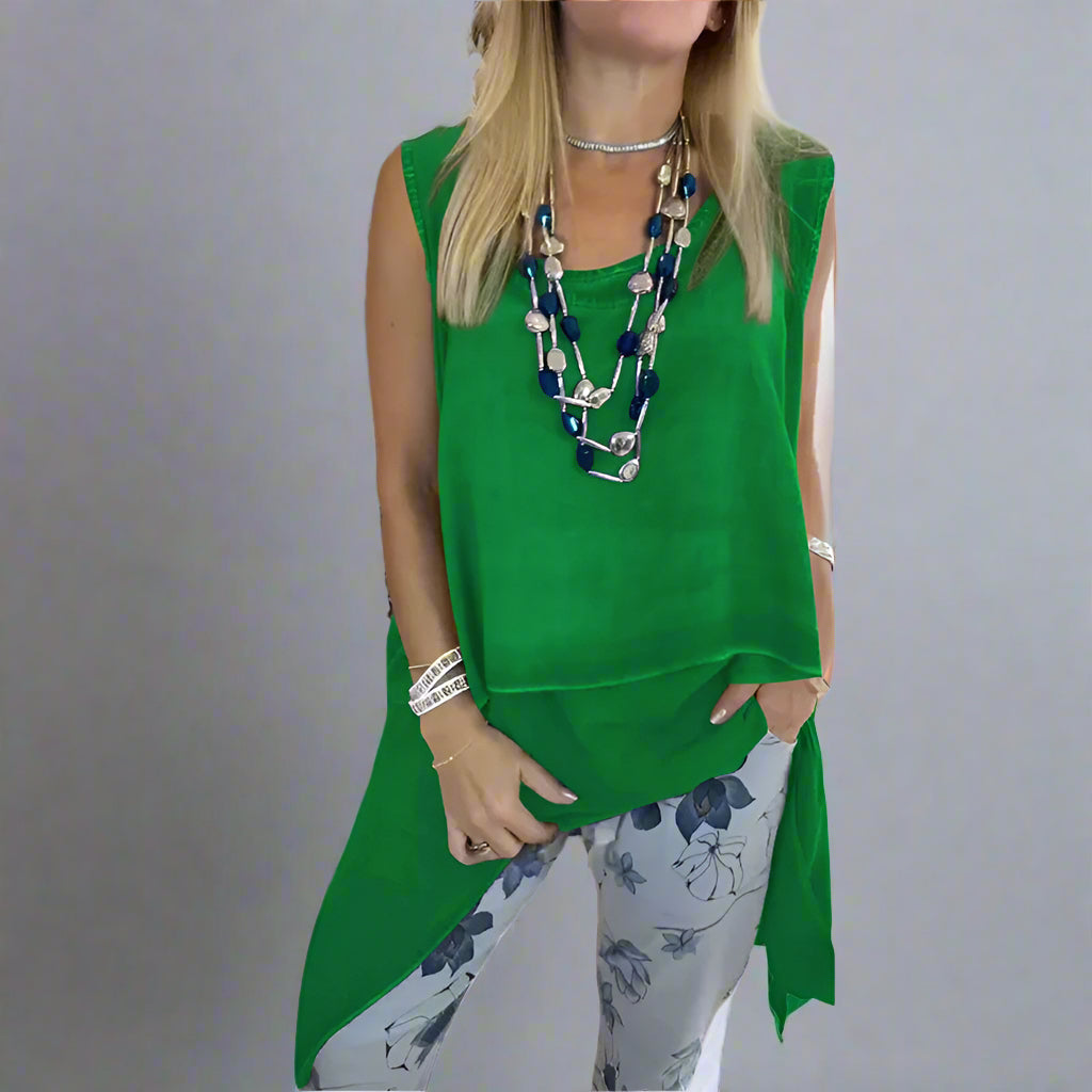 Rina Lizzio™ Tricou lung monocrom casual