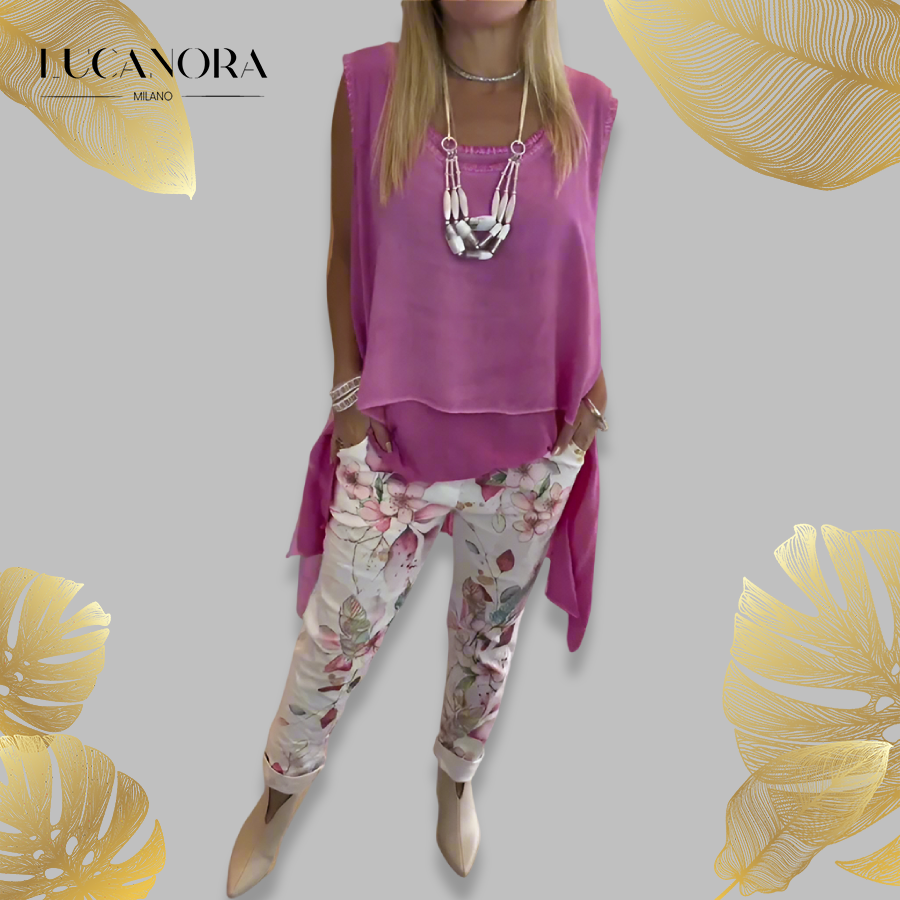 Rina Lizzio™ Tricou lung monocrom casual