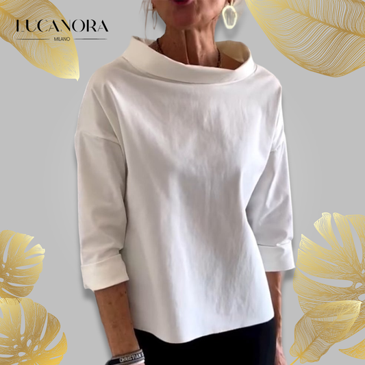 Sabina Argiro™ Bluză trendy cu gât rotund