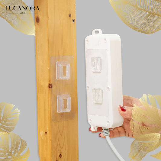 SecureGrip Duo™️ Set de 10 suporturi duble de fixare cu adeziv acrilic