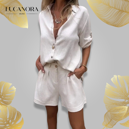 Sydney Set™️ Set top și pantaloni scurți cu mâneci medii