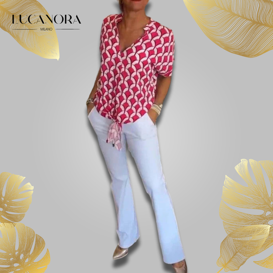 Viola Fox™ Top casual cu imprimeu